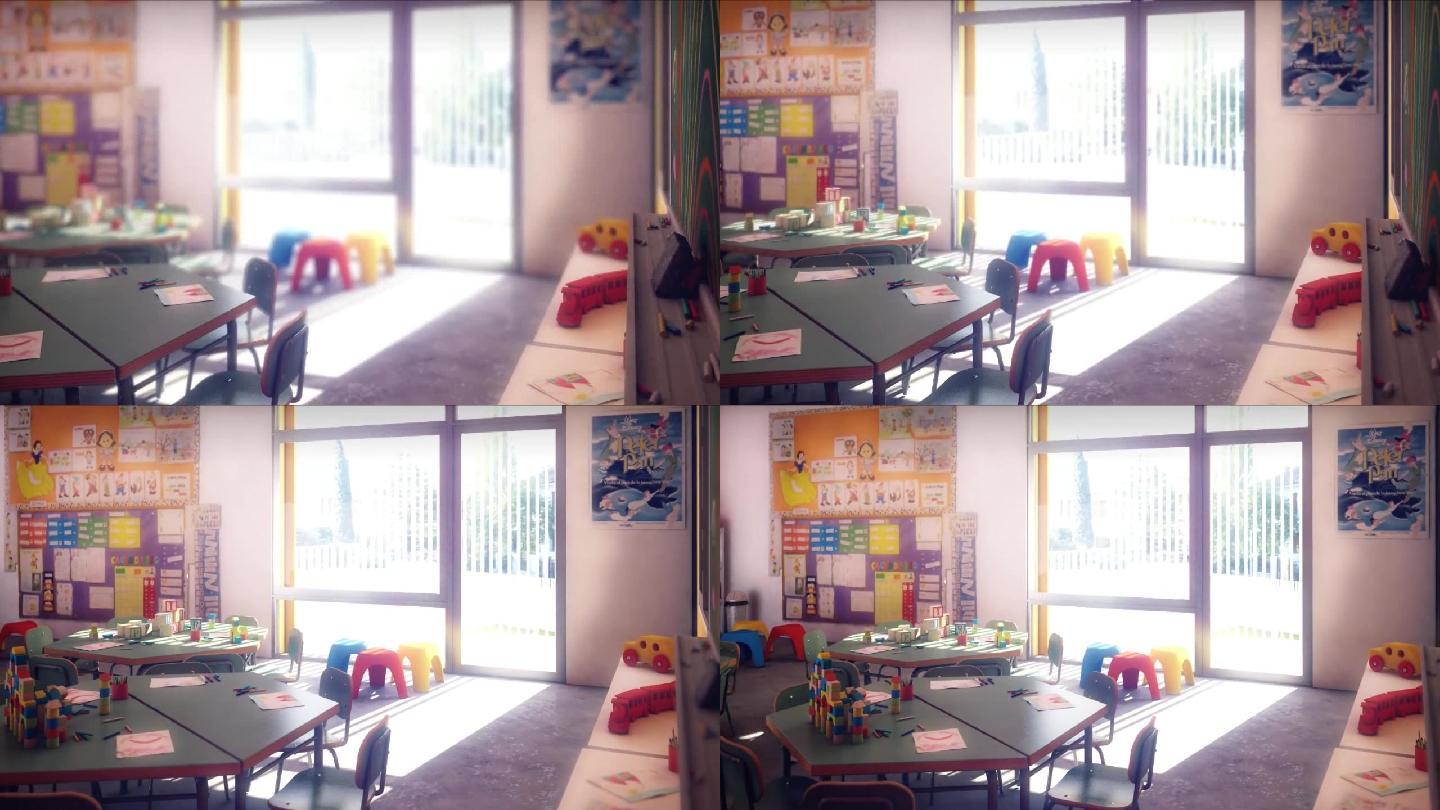 三维室内幼儿园教室活动室