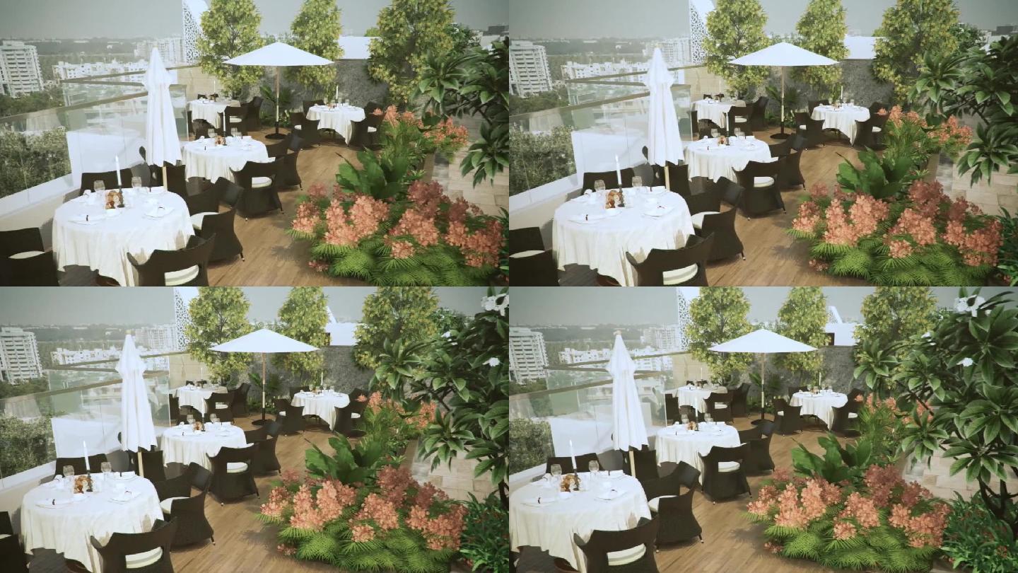 三维露台空中花园空中餐厅