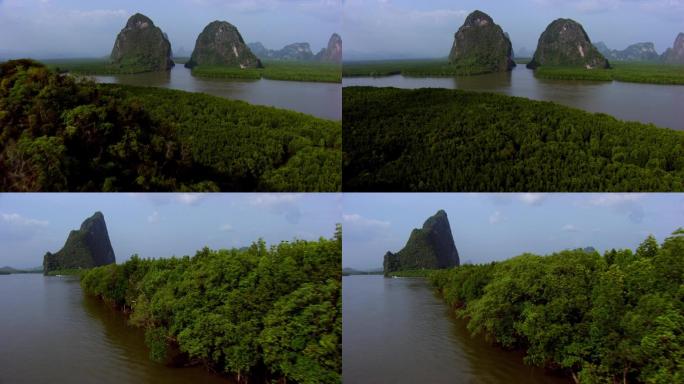 喀斯特地貌桂林山水湿地石山旅游景