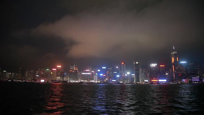 夜景海边香港星光大道