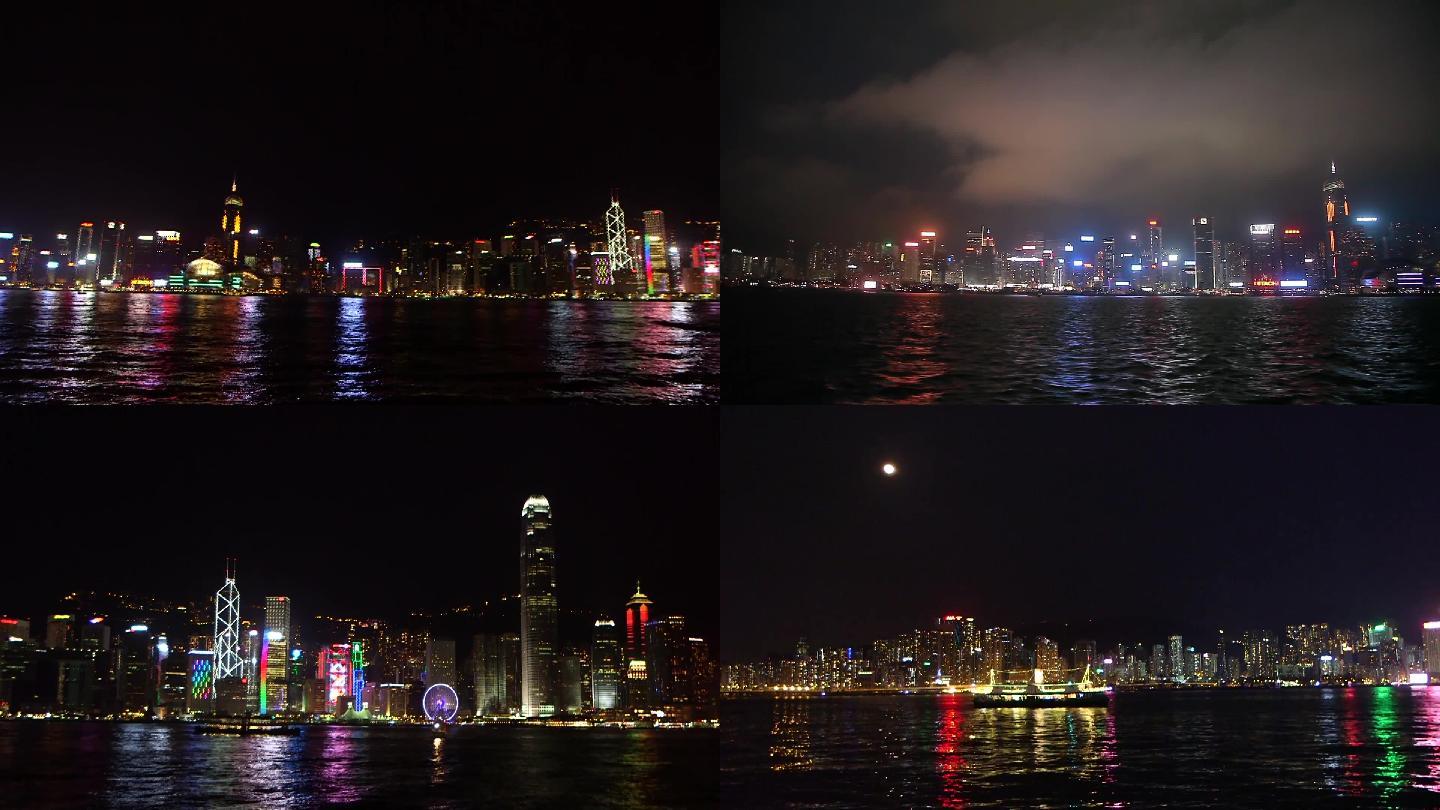夜景海边香港星光大道