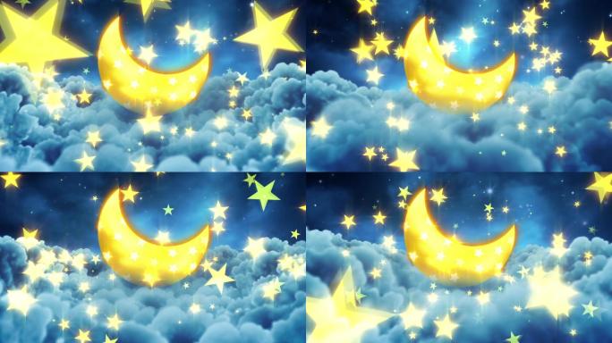 星月童话唯美星空卡通背景视频素材