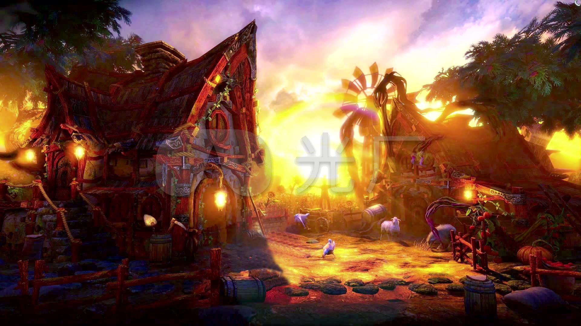 视频素材 舞台背景 场景背景 魔法世界,卡通,动漫,魔幻,魔兽世界 来自