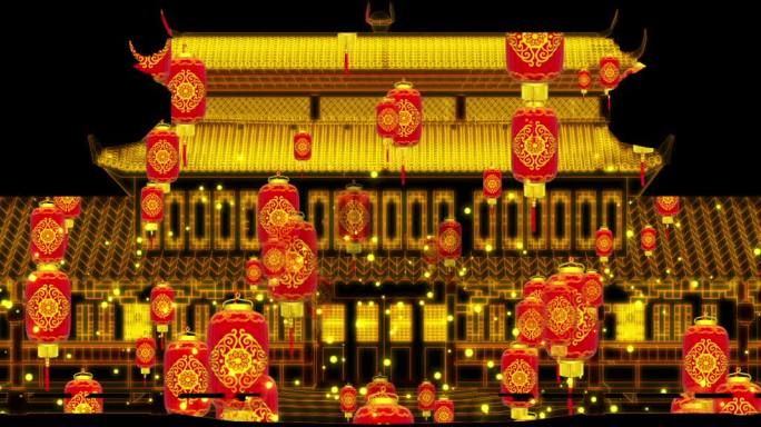 古建筑开场视频投影视频秀中国风庙