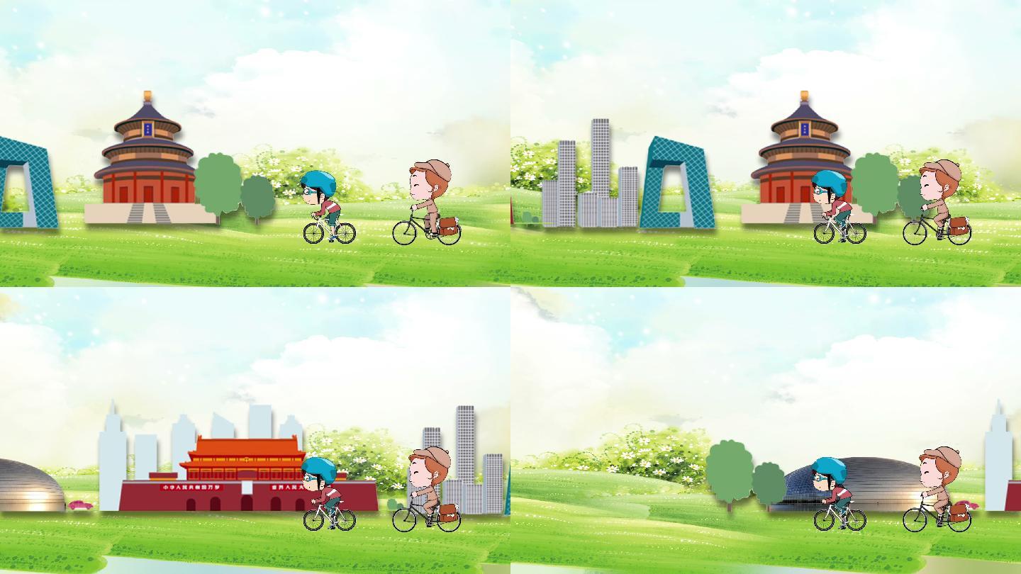 北京踏青旅游循环素材
