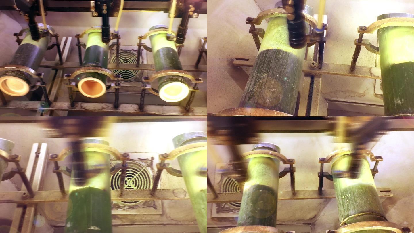 竹酒容器+竹筒酒视频素材