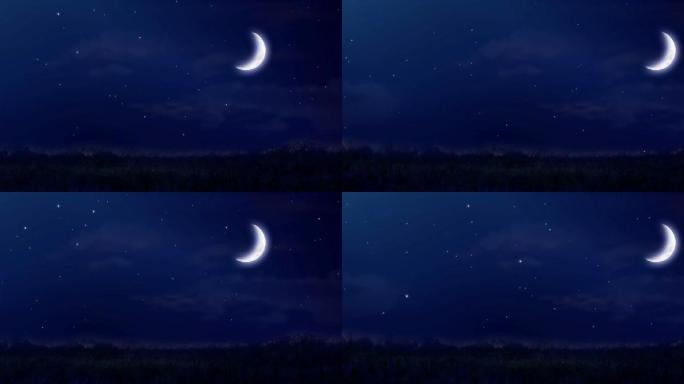 月亮夜空晚会背景星空