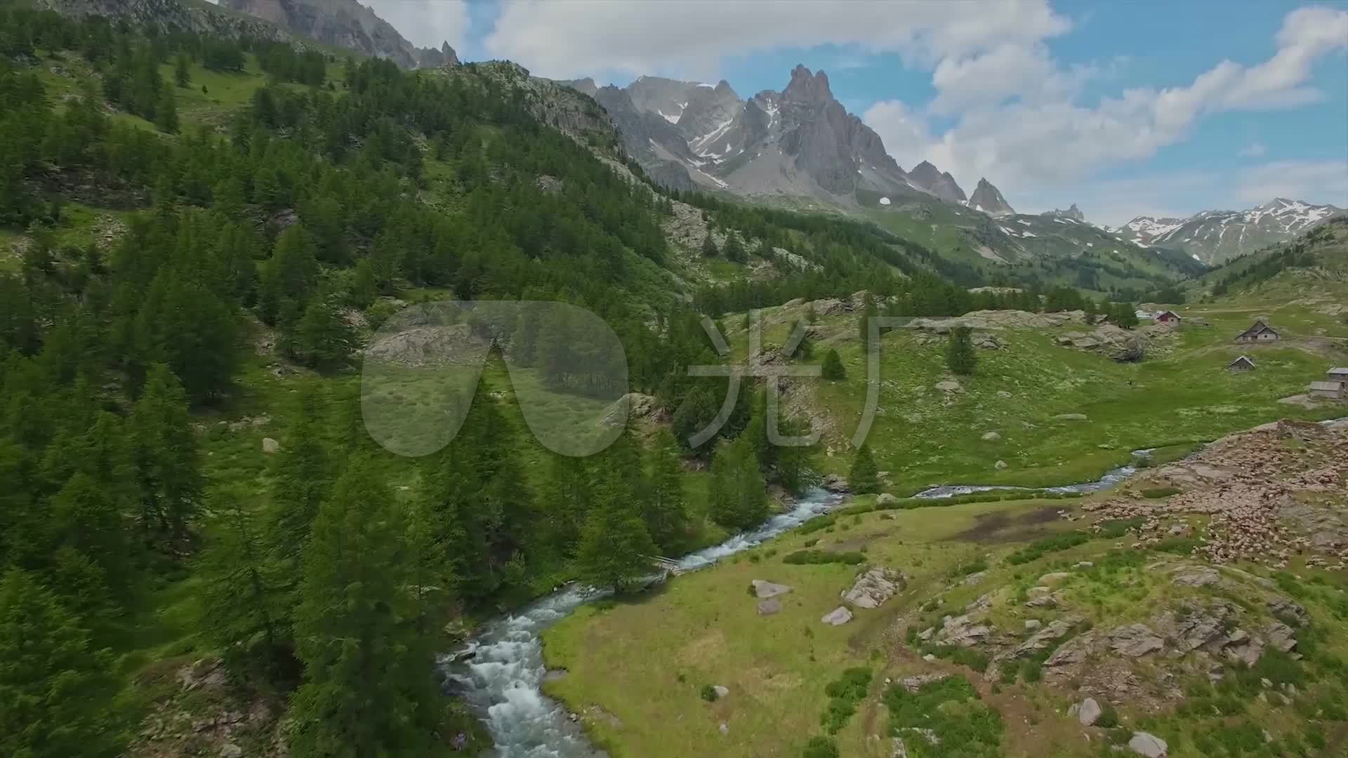 大自然高山流水美景