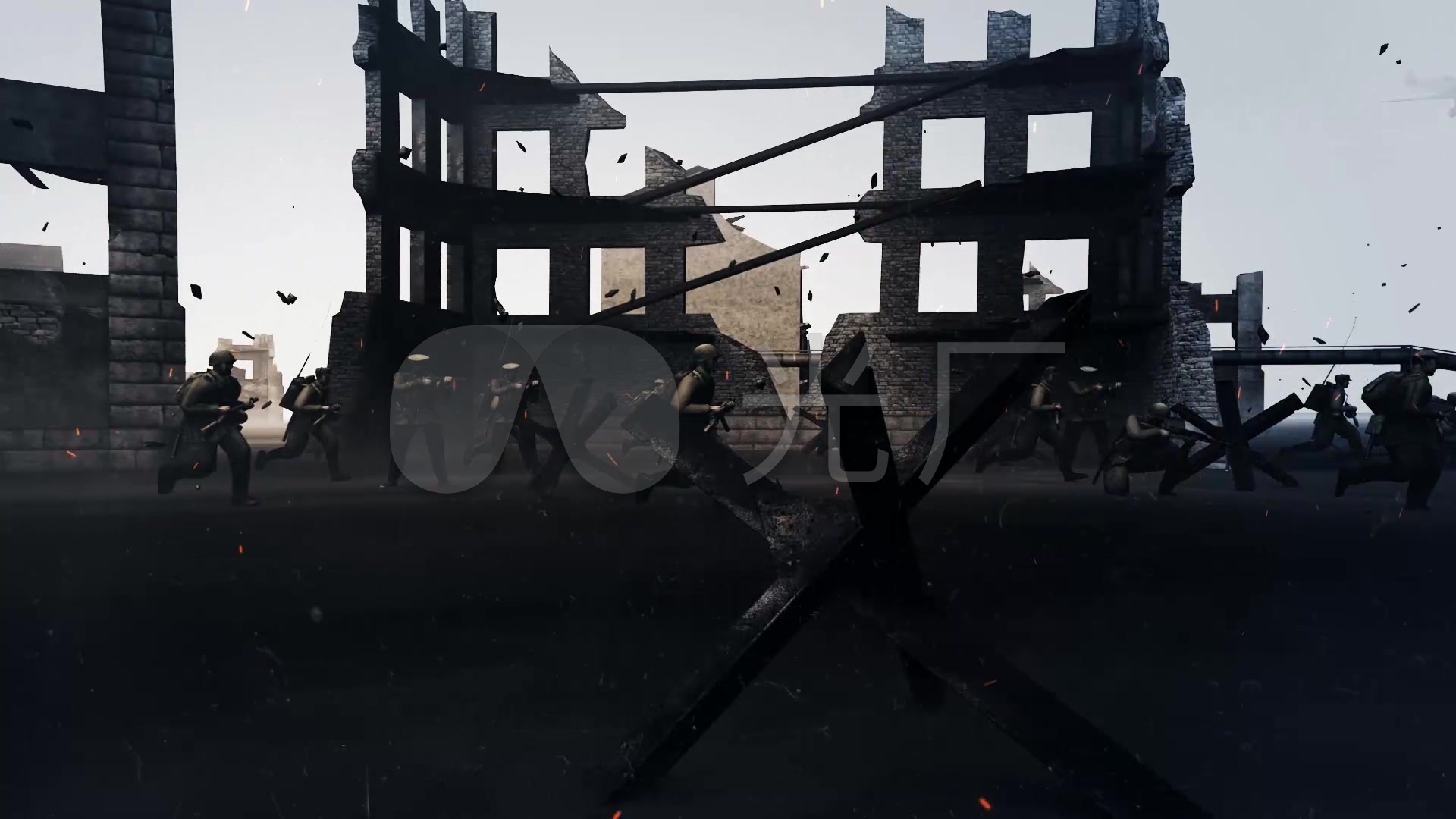 战火硝烟 枪林弹雨 战争场景视频素材