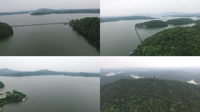 航拍仙女湖多个角度全景