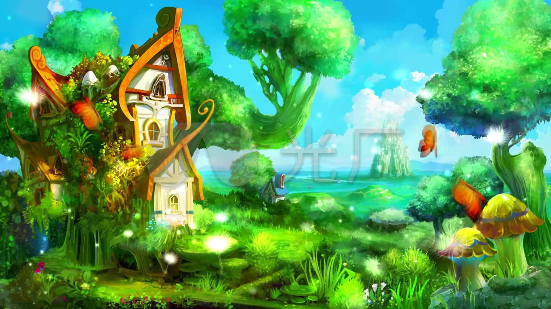 魔法梦幻森林_1920x1080_高清视频素材下载(编号:571888)_舞台背景_vj