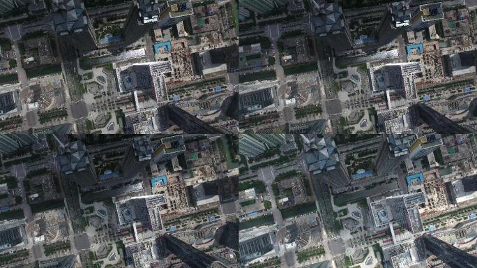 高空俯拍建筑地面4K城市建筑航拍