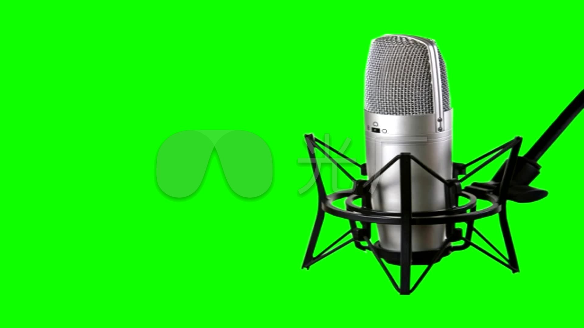 电容麦话筒直播主播道具绿幕抠像麦克风影视_1920x1080_高清视频素材