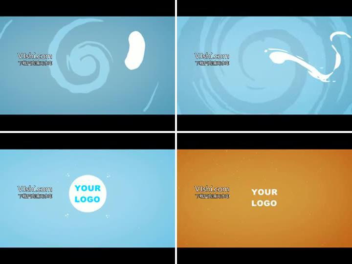 会声会影-LOGO演绎卡通流体标志模板