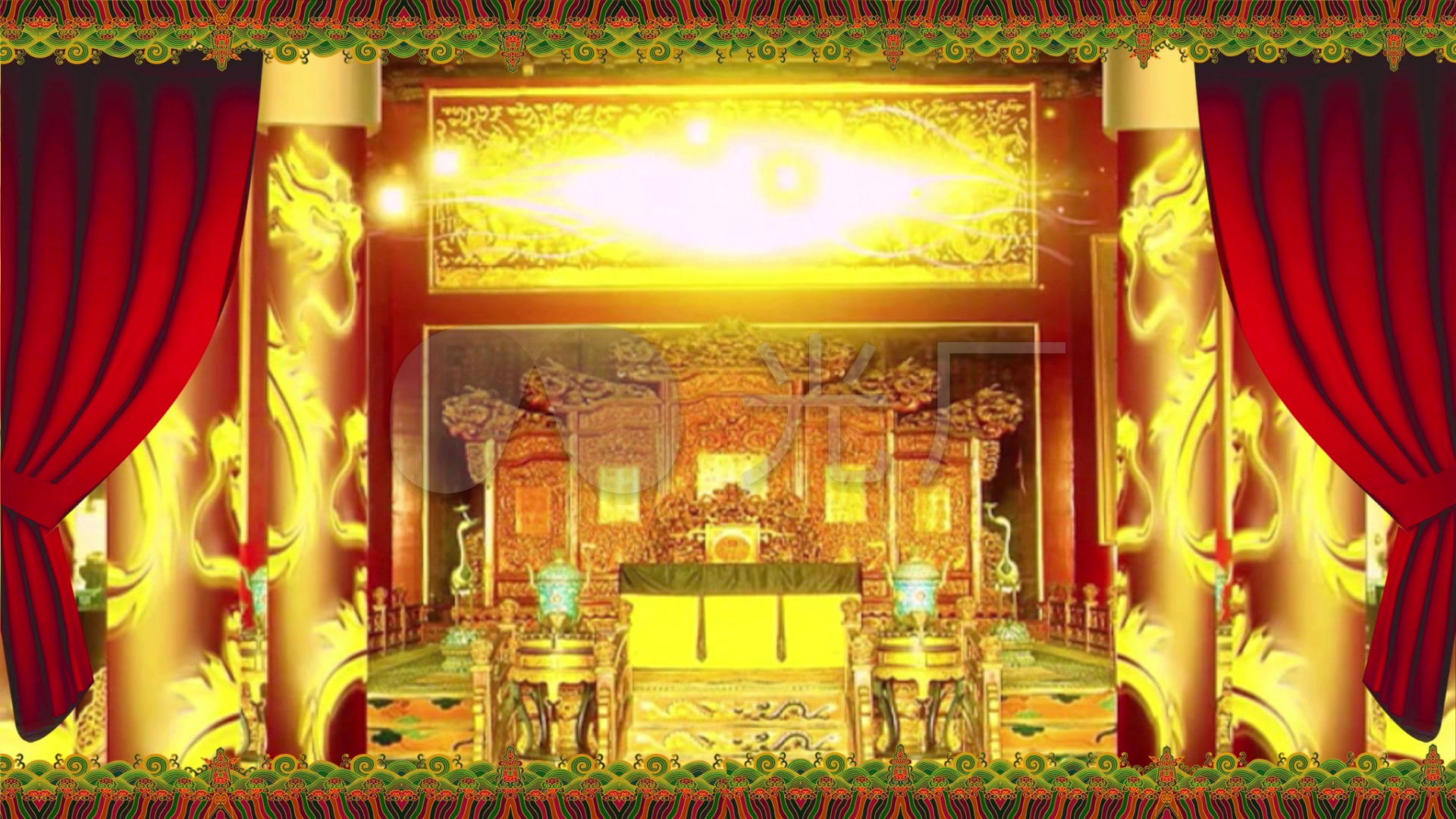 皇宫龙柱戏曲舞台背景视频