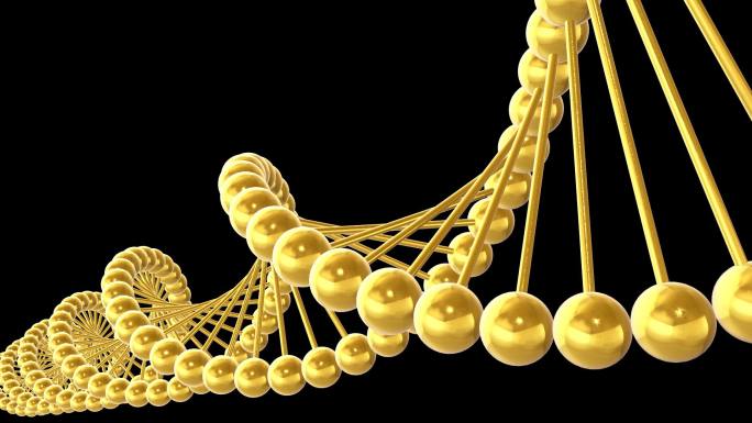 酷炫金色三维dna通道视频