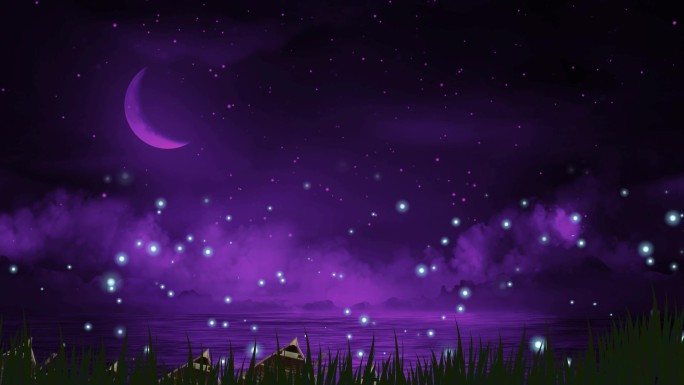 紫色唯美夜景