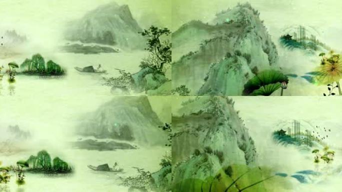 中国风山水场景
