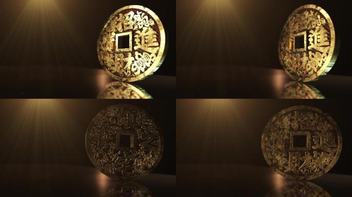 3D质感古钱币背景素材