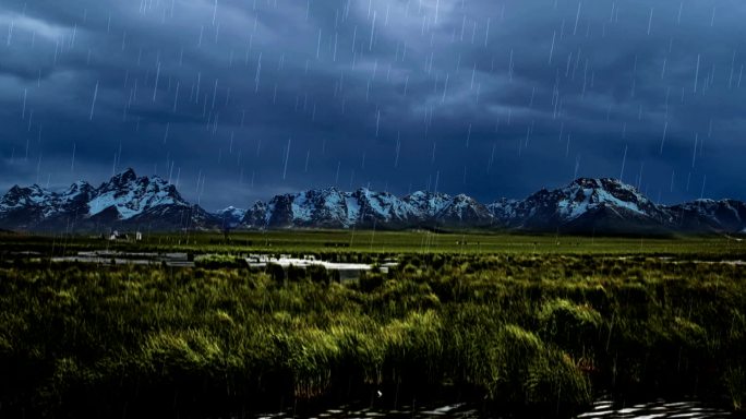 《同行》长征过草地舞蹈背景-下雨