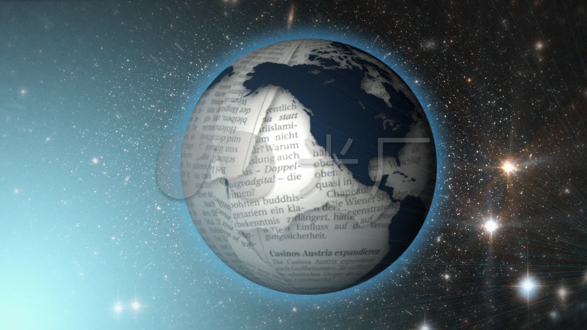 视频素材 影视包装 合成背景 报纸地球新闻开场worldnews高清 来自