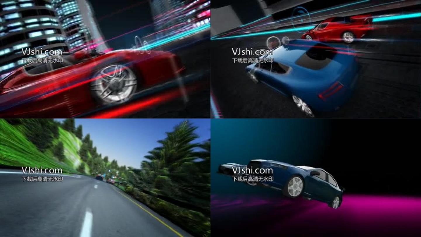 赛车动画视频素材3种落版