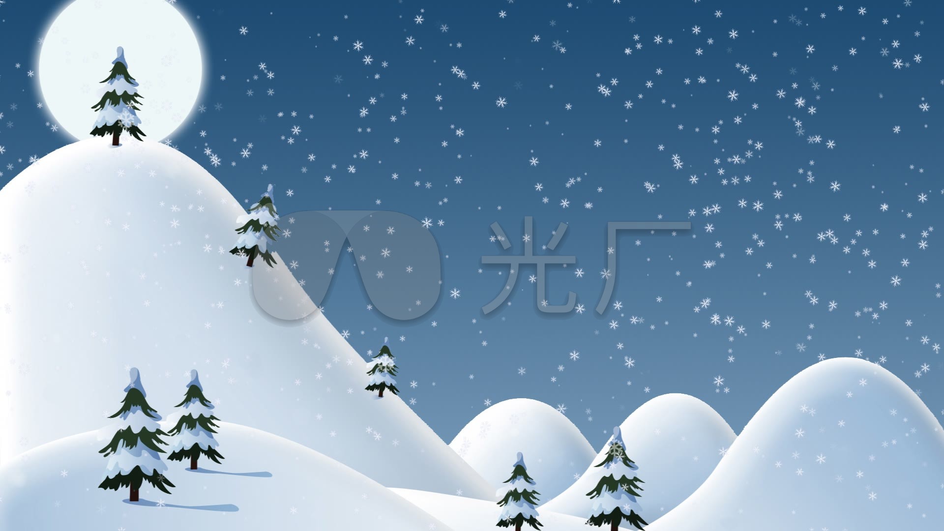 冬季卡通雪花led背景