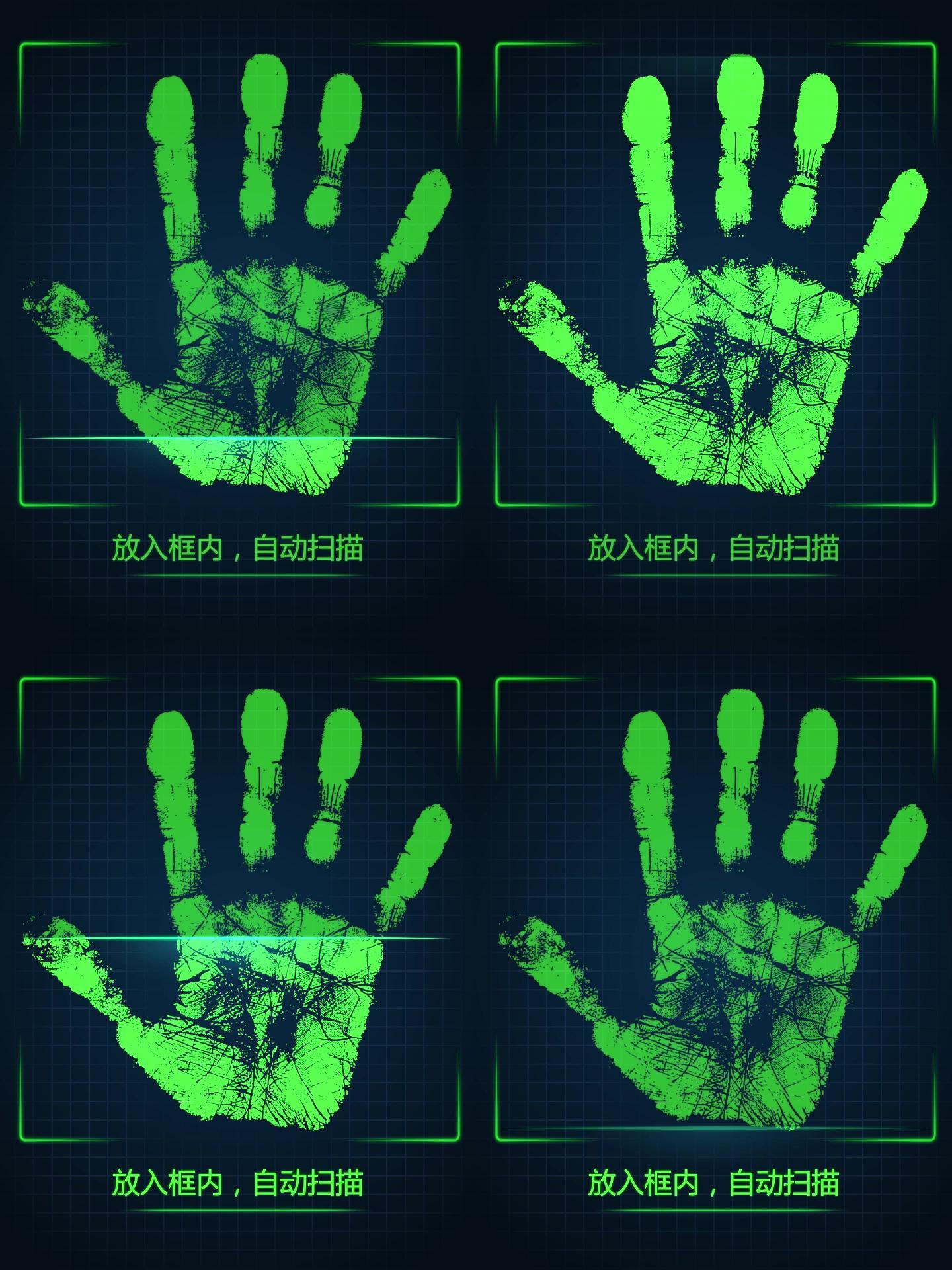 手掌手印扫描视频绿色