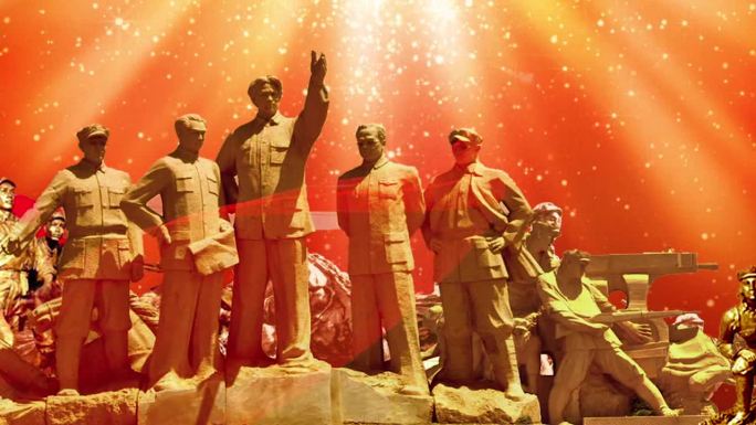 红军雕塑墙
