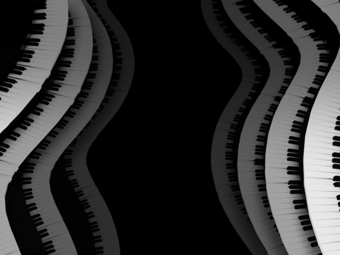 【原创】黑白钢琴音符音乐节奏元素