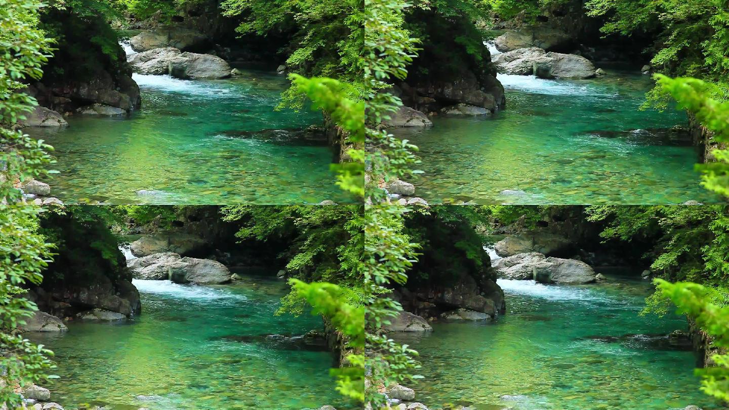 实拍自然山水小溪景色美丽