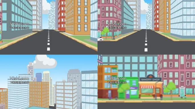 扁平矢量mg动画3d城市原创AE模板