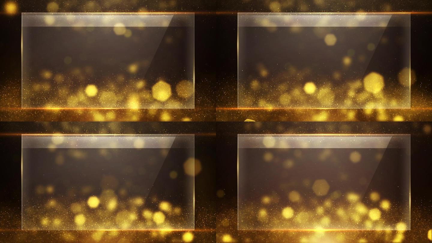 金色唯美粒子视频框模板素材