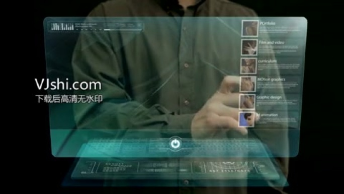 未来科技手指触摸电脑屏幕AE模板