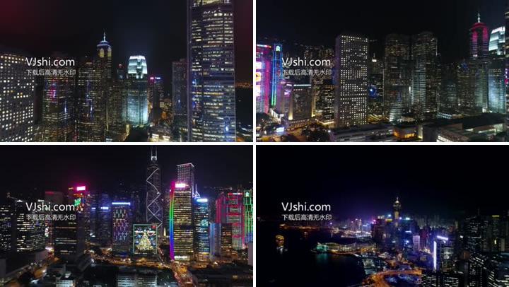 航拍香港夜景