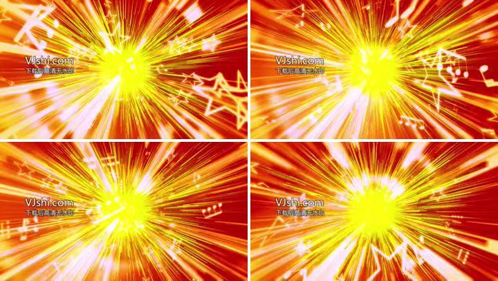 金光隧道线条星星音符穿梭动态LED背景