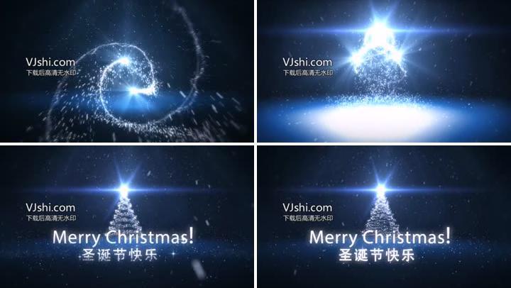 神奇粒子魔法雪地圣诞节开场视频片头动画