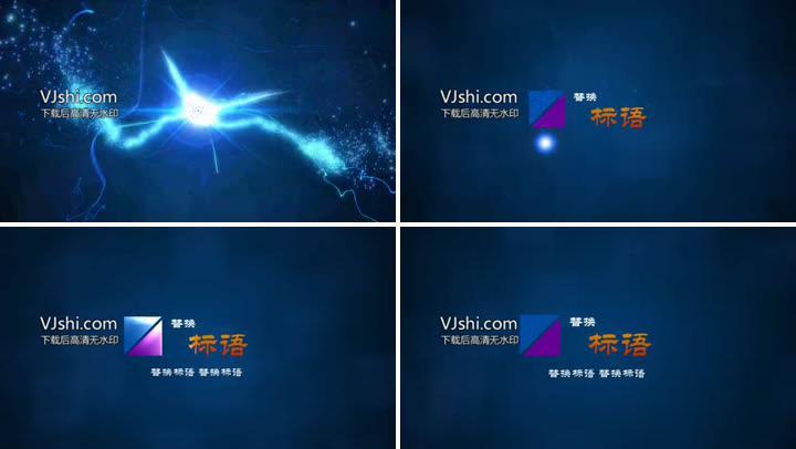 AE模板标语LOGO粒子