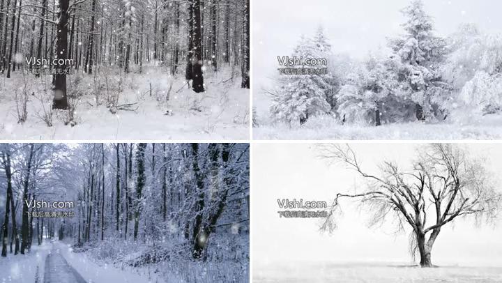 雪景大雪LED背景素材