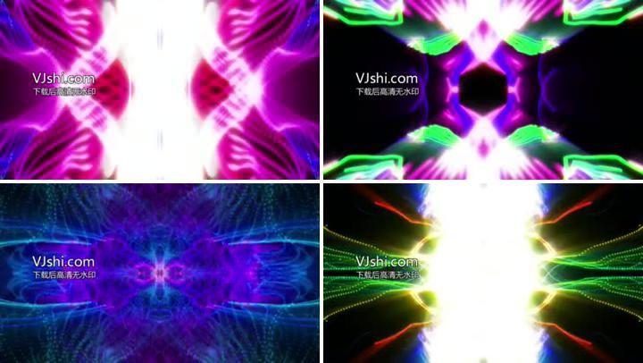 动感全息光效粒子线条变换灯光秀VJ素材