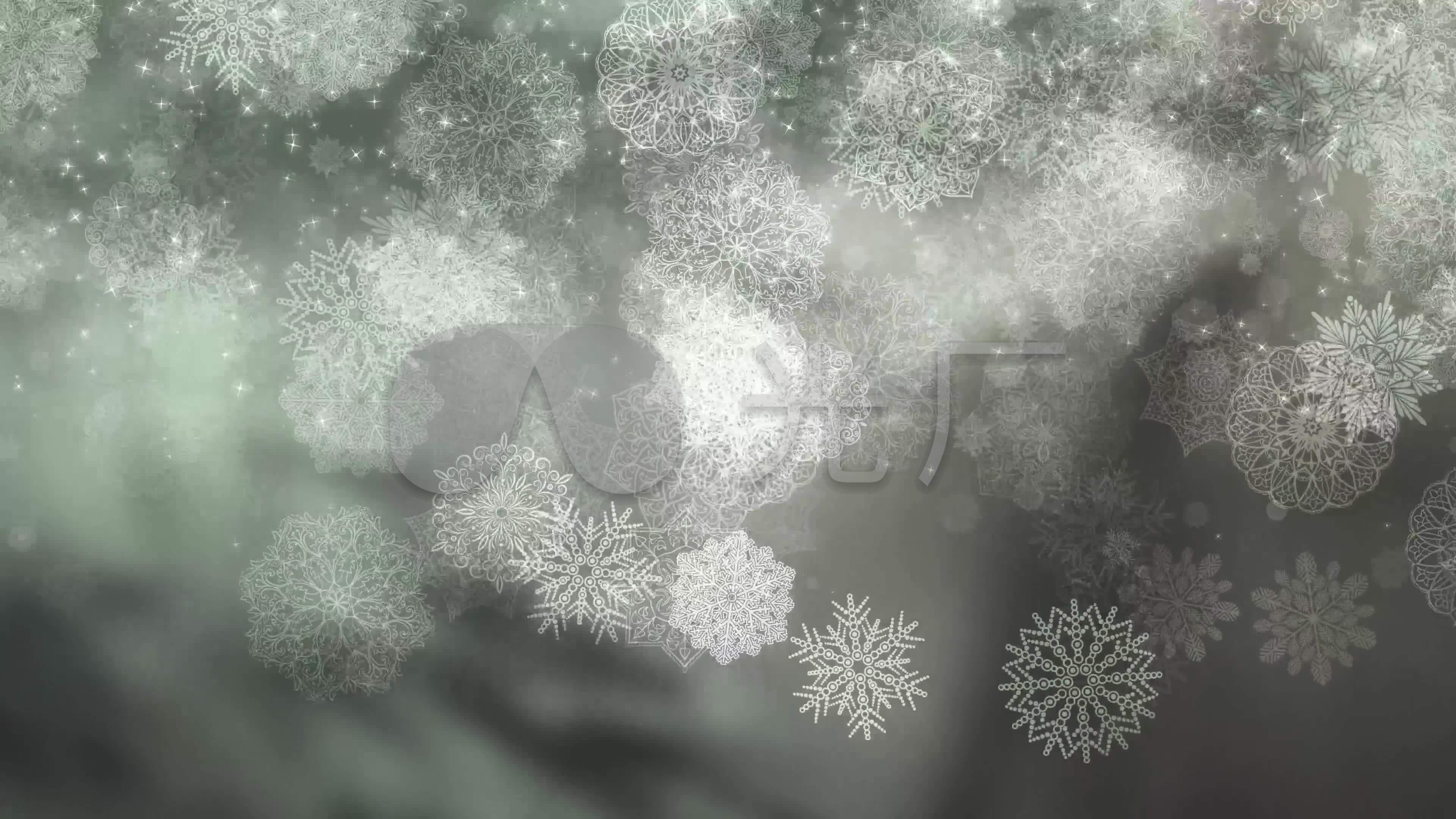 4k唯美雪花飘落led