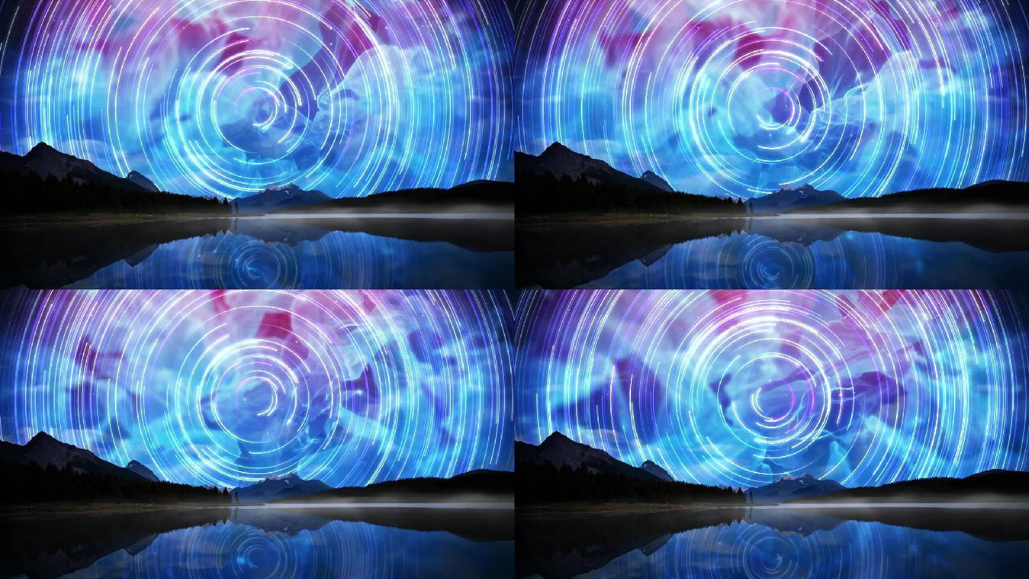 炫彩流星夜空