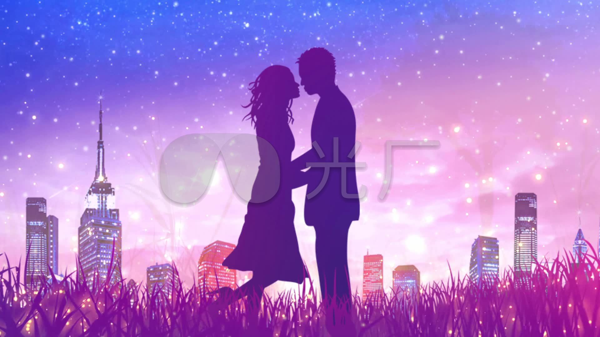 浪漫情侣星空流星雨萤火虫表白告白婚礼背景