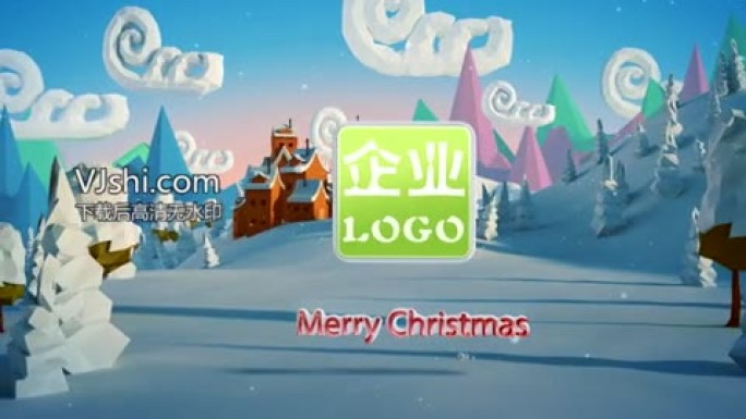 三维动画圣诞节片头新年快乐