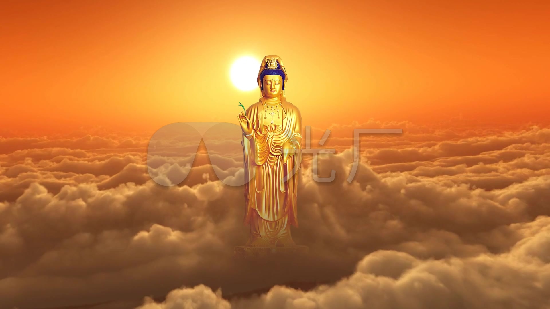 观音菩萨下凡_1920x1080_高清视频素材下载(编号:875293)_舞台背景_光