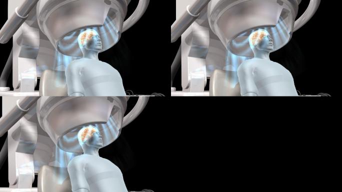 3D医疗设备仪器核磁共振 CT检查脑部