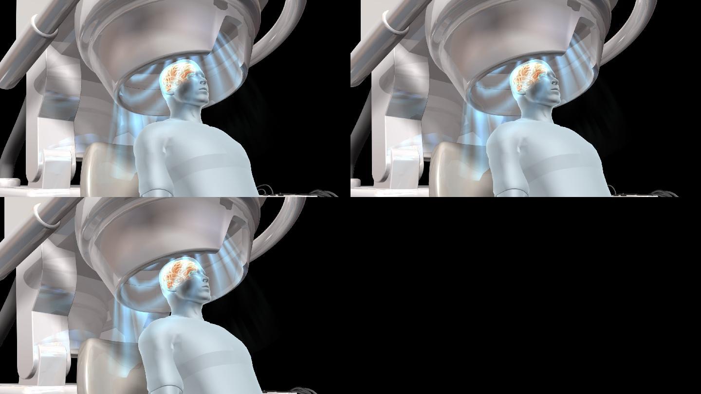 3D医疗设备仪器核磁共振 CT检查脑部
