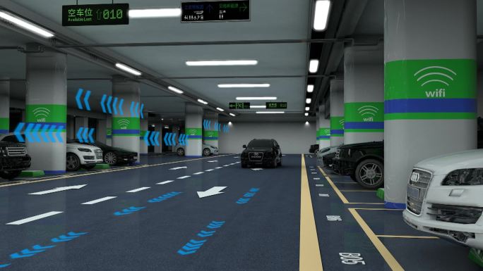 三维动画新能源汽车出库场景展示