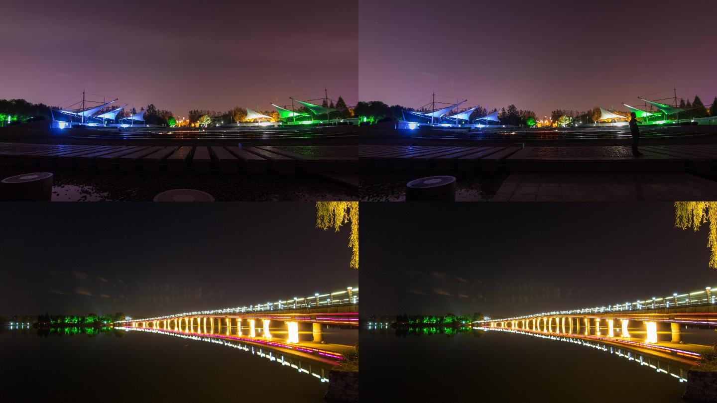 合肥翡翠湖+天鹅湖夜景