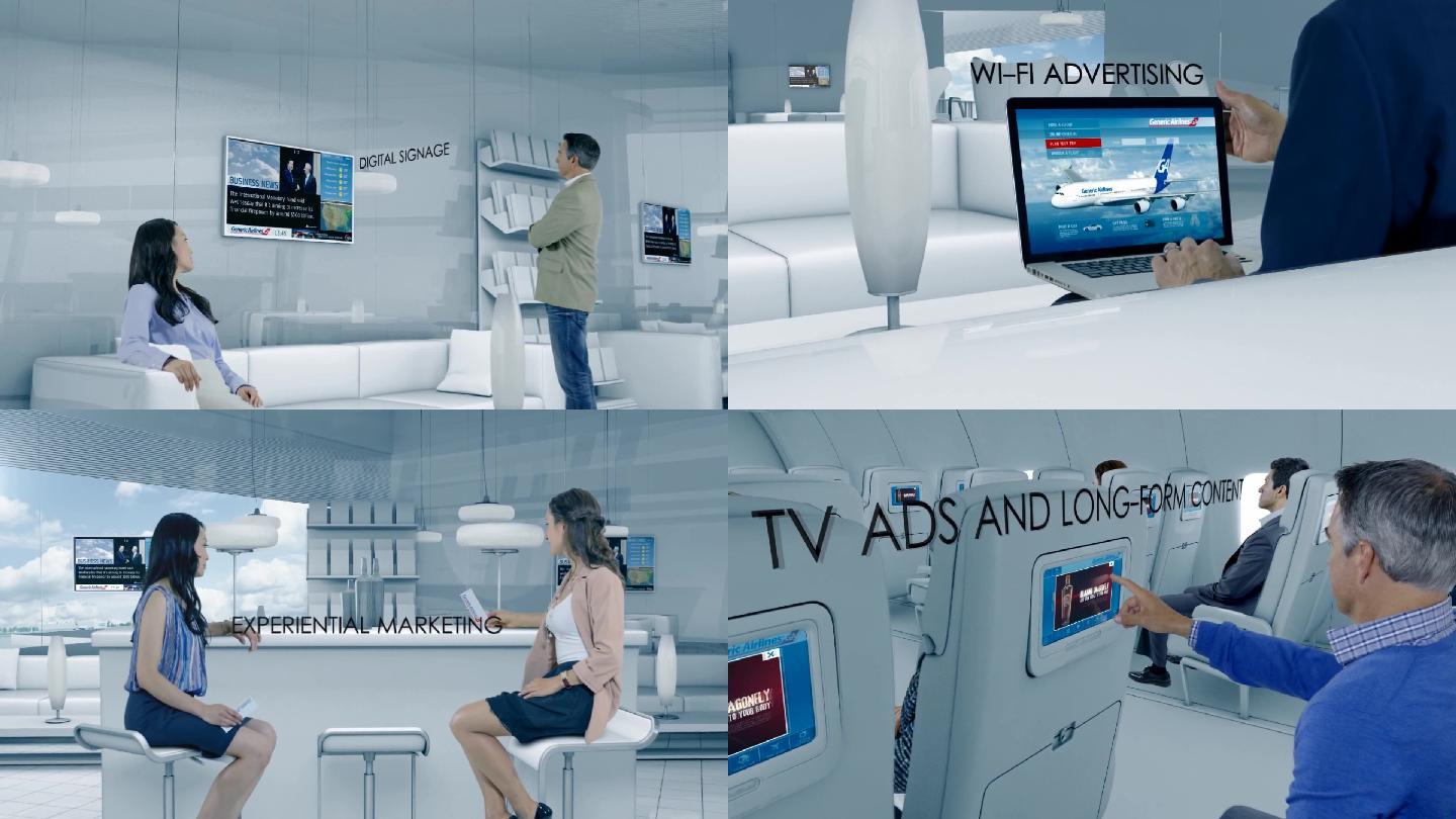 商务之旅3D动画飞机